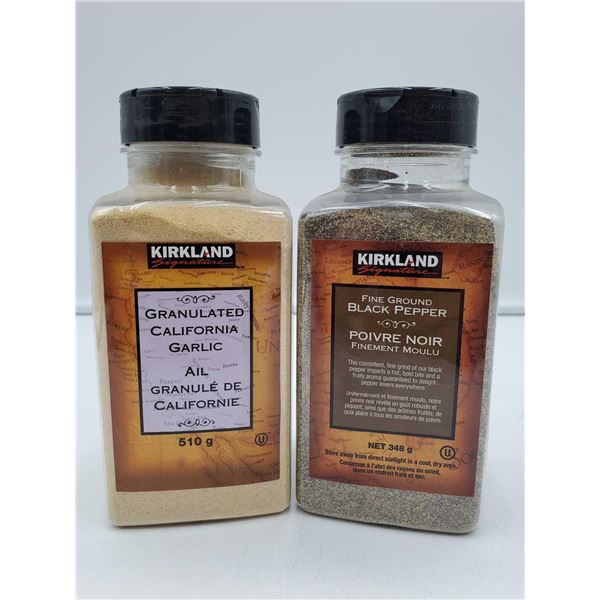 Kirkland Granulated Garlic (510g) & Coarse Black Pepper (348g)