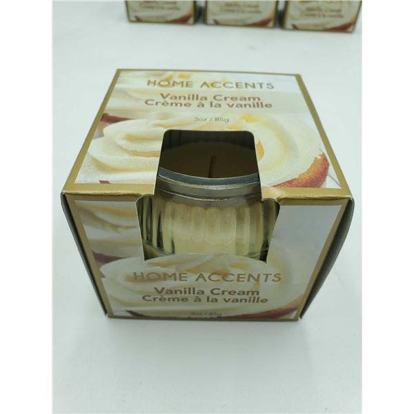 Home Accents Vanilla Cream Scented Candles 6x candles - 16 hour Burn time per candle