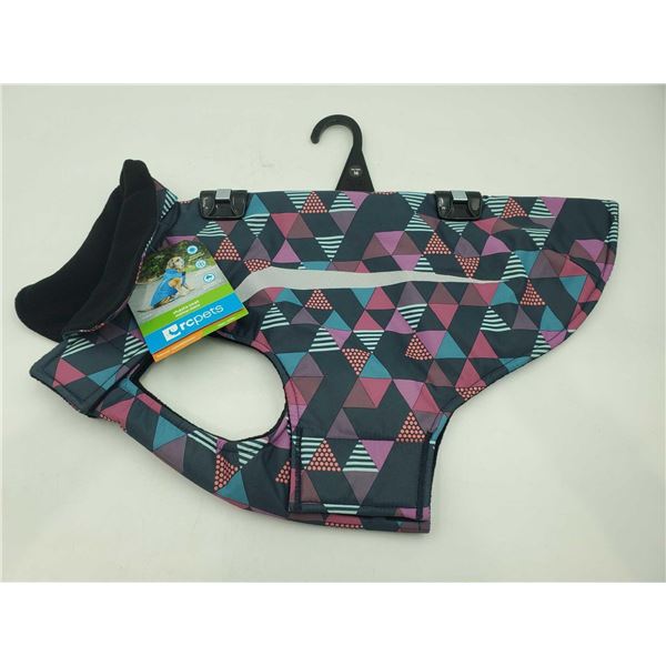 NEW RC Pets Fleece Lined Coat multi Color/Reflective Silver- Size 16