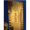 Image 4 : Golden collector Pack with Bitcoin medallion, Golden Flake Vial , $100 gold clad certificate & Hong 