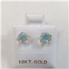 Image 1 : 10K White Gold Opal (Round 6X6Mm)(1ct) Earrings, Made in Canada, Suggested Retail Value $400