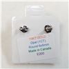 Image 3 : 10K White Gold Opal (Round 6X6Mm)(1ct) Earrings, Made in Canada, Suggested Retail Value $400