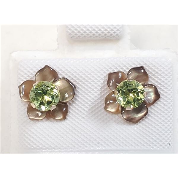 10K Yellow Gold Peridot Earrings, Made in Canada, Suggested Retail Value $160