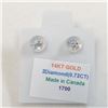 Image 5 : 14K White Gold Diamonds(0.72Ct,I2-I3,G-H) Lady'S Cast Stud Earrings (~weight 0.79g), Made in Canada,