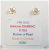 Image 3 : 14K Yellow Gold Diamond(0.1ct) Mother Of Pearl Earrings, Made in Canada, Suggested Retail Value $500