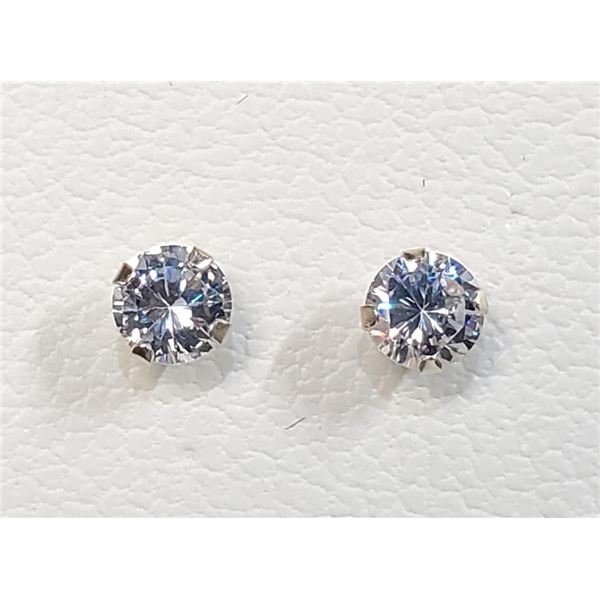 14K Yellow Gold Cubic Zirconia Earrings, Made in Canada, Suggested Retail Value $300