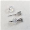 Image 3 : 14K White Gold Diamonds(0.38Ct,I1-I3,F-G) Unisex Cast Stud Earrings (~weight 0.46g), Made in Canada,