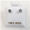 Image 4 : 14K White Gold Diamonds(0.38Ct,I1-I3,F-G) Unisex Cast Stud Earrings (~weight 0.46g), Made in Canada,