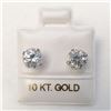 Image 3 : 10K White Gold Moissanites(1.65ct) Lady'S Cast Stud Earrings (~weight 0.76g), Made in Canada, Apprai