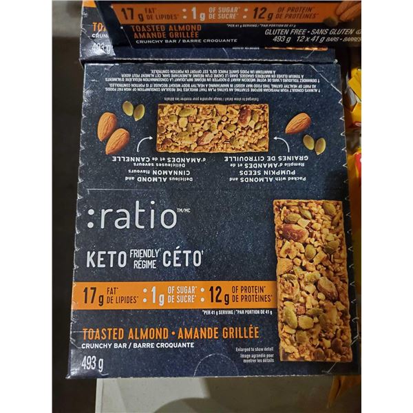 Ratio Keto Friendly Toasted Almond Crunchy Bars 12x41g