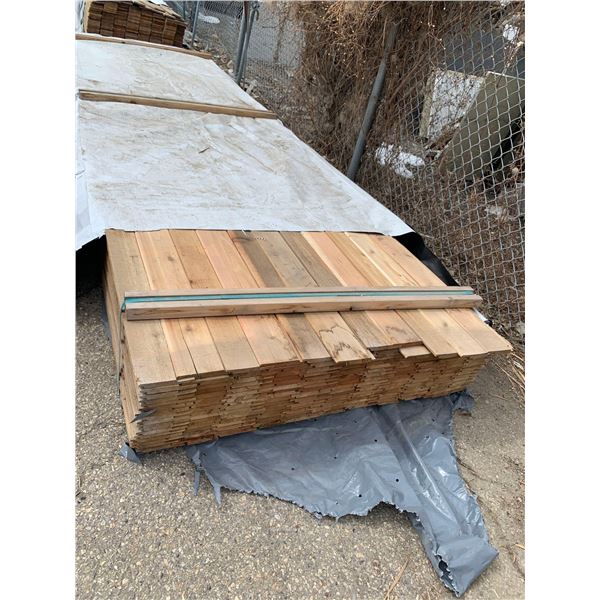 PALLET LOT OF 180 PIECES - 1 x 6 x 14 FT - western red Cedar Stock channel siding Boards