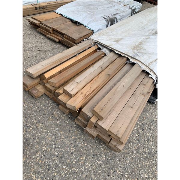 PALLET LOT OF 45 PIECES - 2 x 4 x 16 FT - western red Cedar S4S Kiln Dried Deck Rail Boards