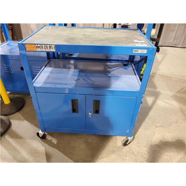 Uline Rolling Stock warehouse 4 Wheel Cart/Cabinet with lock and power bar like new