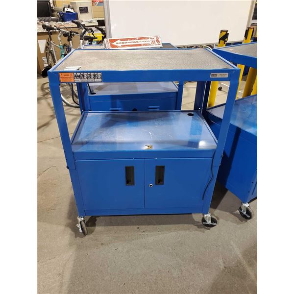 Uline Rolling Stock warehouse 4 Wheel Cart/Cabinet with lock and power bar like new (32in x 20in x 4