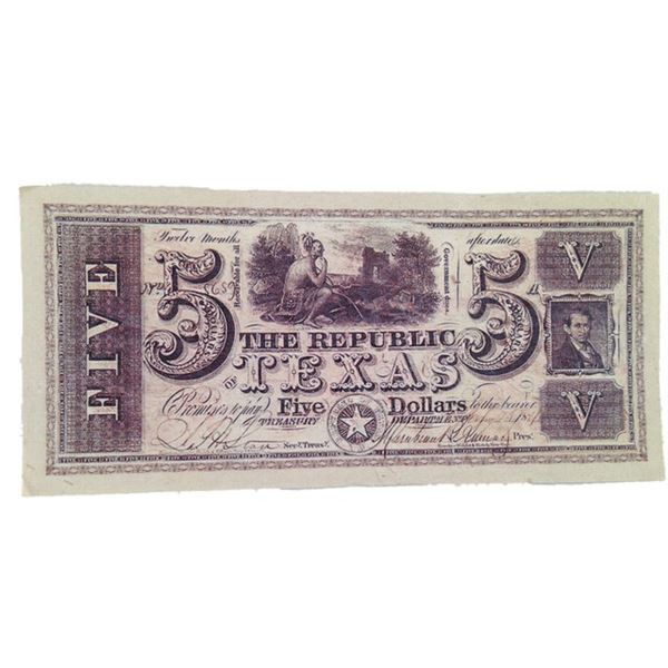 Django Republic of Texas $5 Bank Note Movie Props