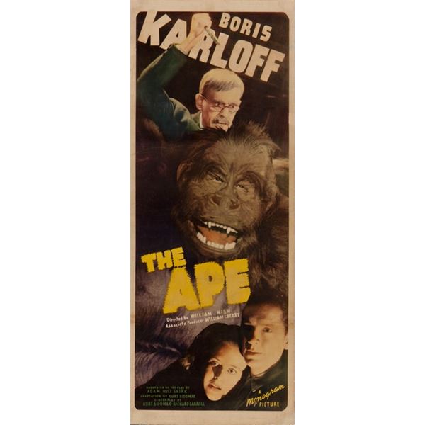 THE APE- 1940 Boris Karloff Insert poster