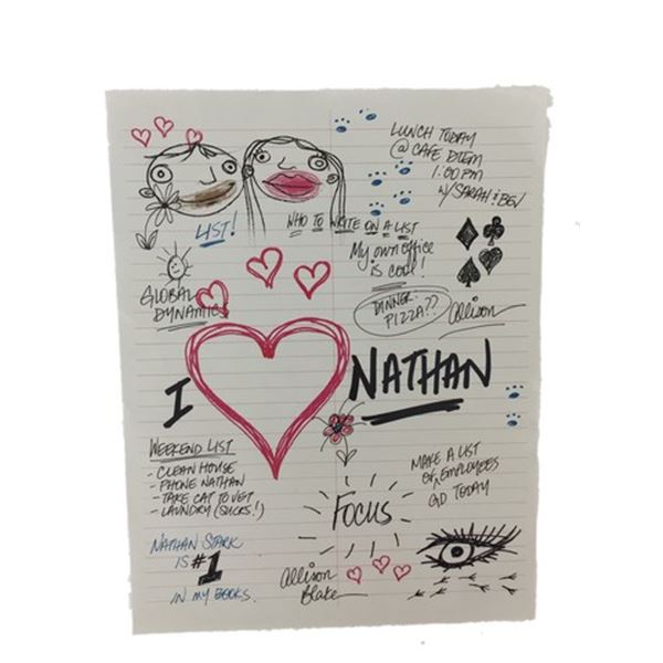 Eureka TV Allison (Sally Richardson-Whitfield) Doodle Page Prop