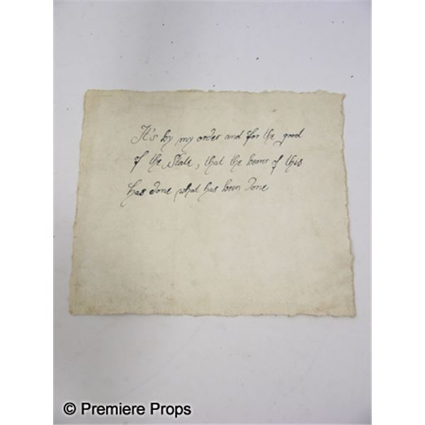 Three Musketeers Cardinal Richelieu (Christoph Waltz) Note Movie Props