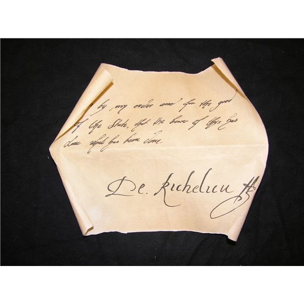 Three Musketeers Richelieu (Christoph Waltz) Note Movie Props