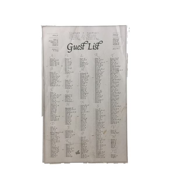 Eureka TV Allison (Sally Richardson-Whitfield) & Nathan (Ed Quinn) Guest List Prop