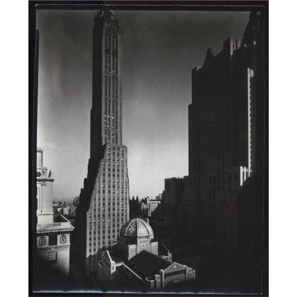 Photographer: Berenice Abbott. City scene.