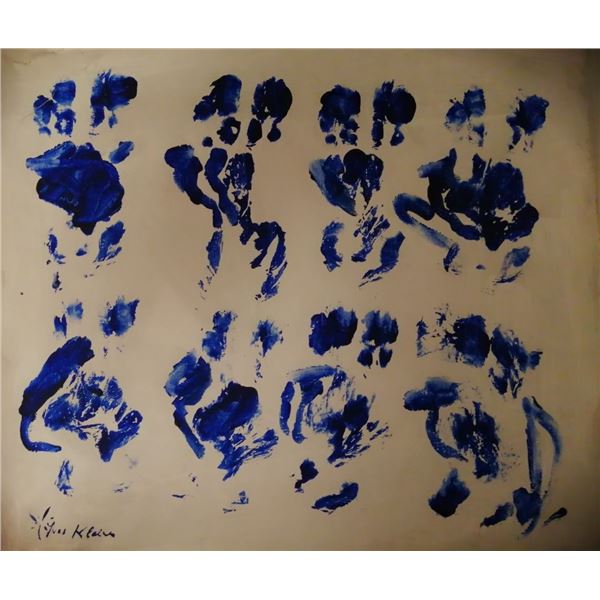 Yves Klein: Blue hand prints Untitled.