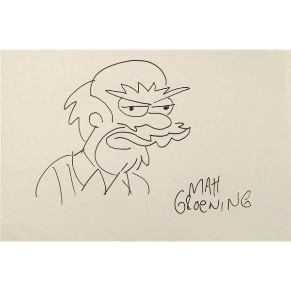 Matt Groening drawing of Groundskeeper Willie.(1954-).