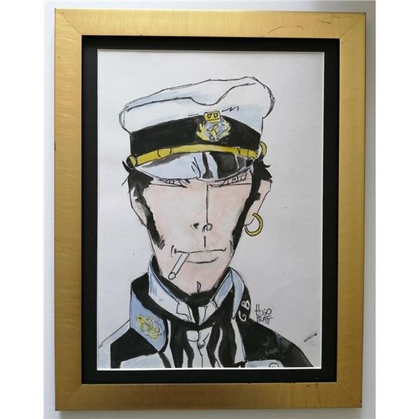 Hugo Pratt drawing of Corto Maltese (1927-1995).