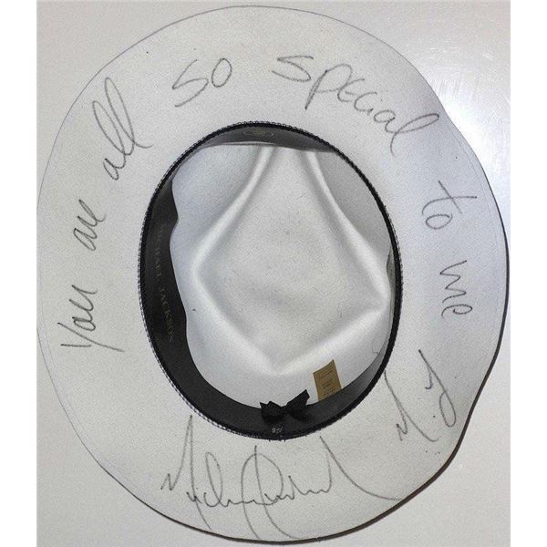 Michael Jackson signed white fedora.