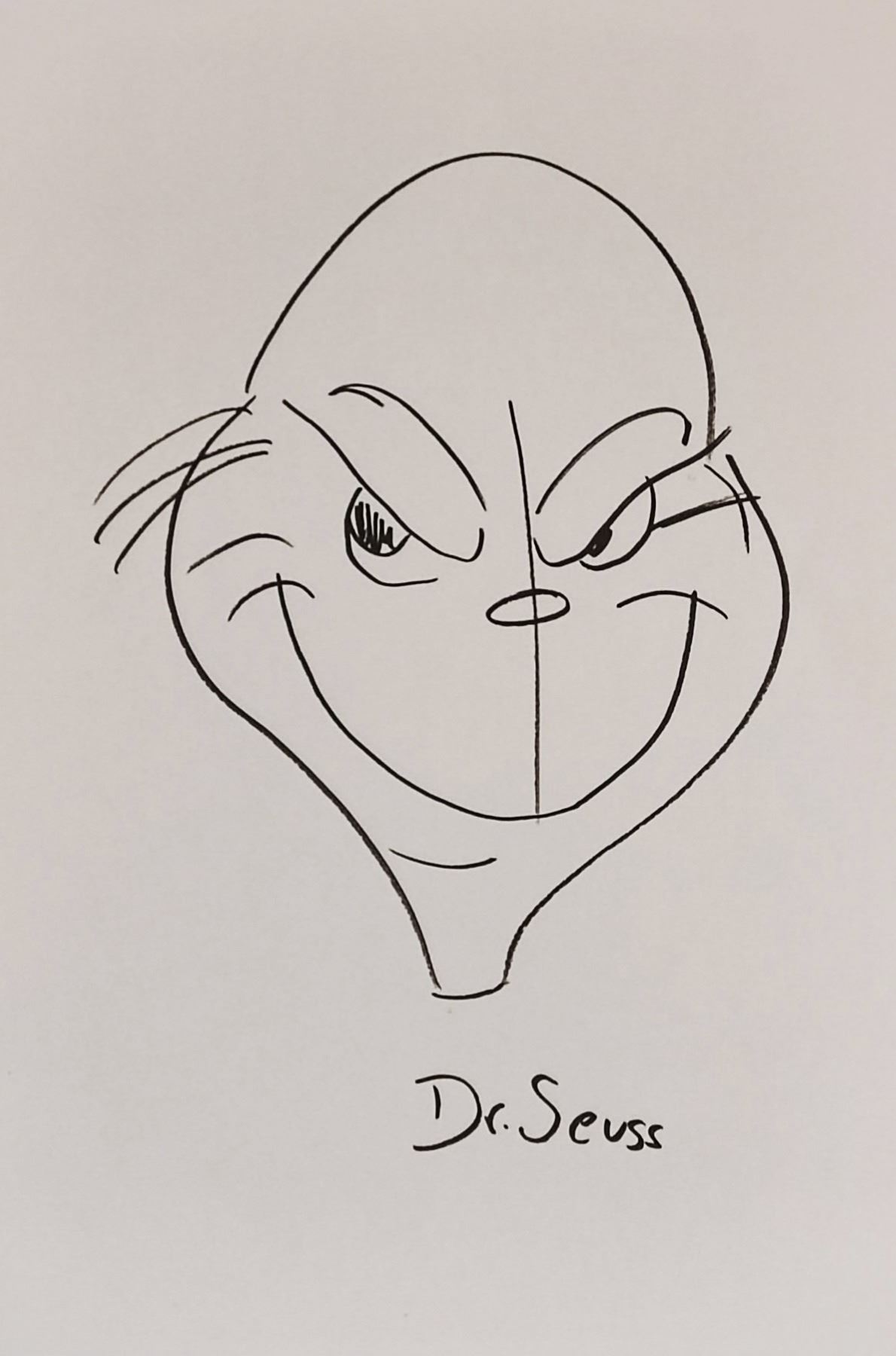 Theodor Seuss Geisel - Drawing of 'The Grinch'.