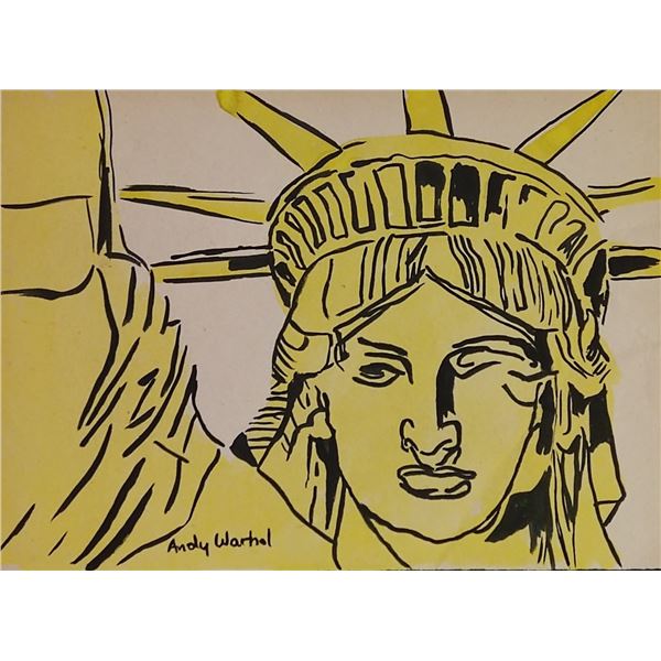 ANDY WARHOL - STATUE OF LIBERTY DRAWING.