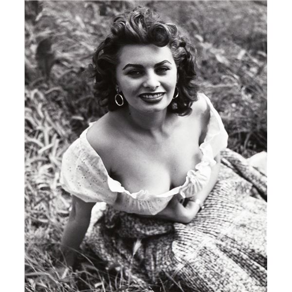 Photographer: Philippe Halsman signed Sophia Loren photograph.