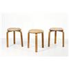 Image 1 : Alvar Aalto Stools, set of 3, Denmark, c. 1950