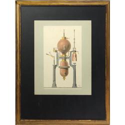 Art Deco Machine, watercolor , USA 1910 F.N.