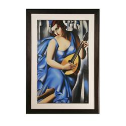 Tamara De Lempicka "Femme Blue a la Guitare", serigraph, USA 1991