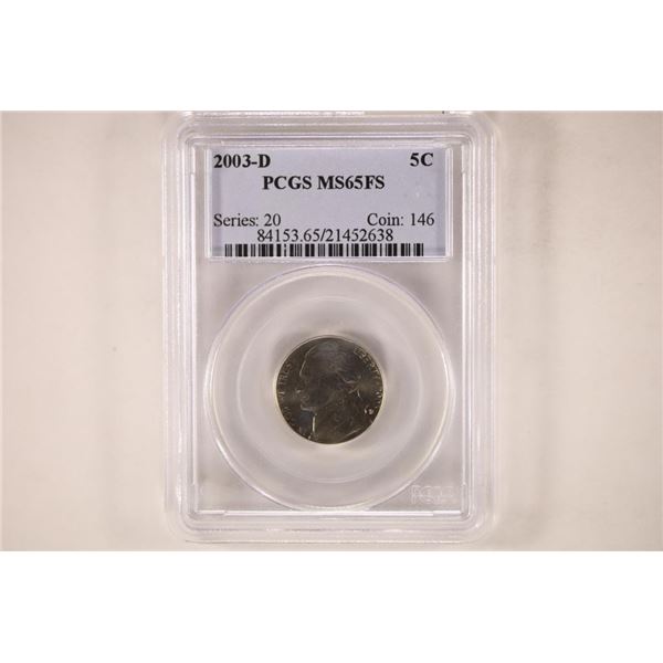 2003-D JEFFERSON NICKEL PCGS MS65FS