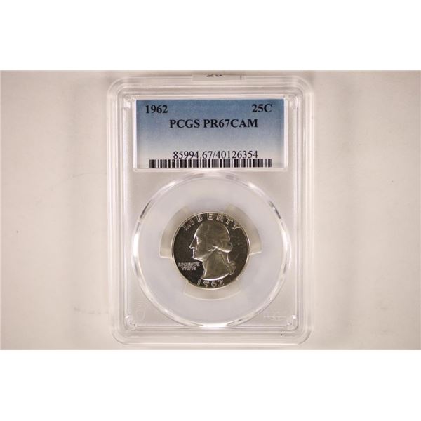 1962 WASHINGTON QUARTER PCGS PR69 CAM