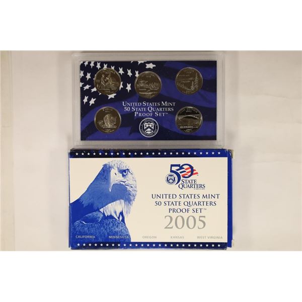 2005 US 50 STATE QUARTERS PROOF SET WITH BOX