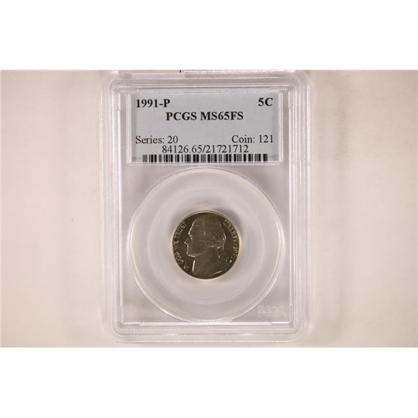 1991-P JEFFERSON NICKEL PCGS MS65FS