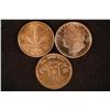 Image 1 : 3-1 OZ. .999 FINE COPPER ROUNDS: LIVE FREE OR DIE,