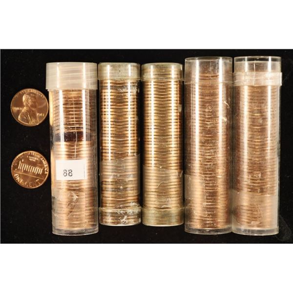 5 ROLLS OF BRILLIANT UNC 1981 LINCOLN CENTS