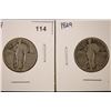 Image 1 : 2-1929 SILVER STANDING LIBERTY QUARTERS