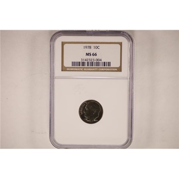 1978 ROOSEVELT DIME NGC MS66