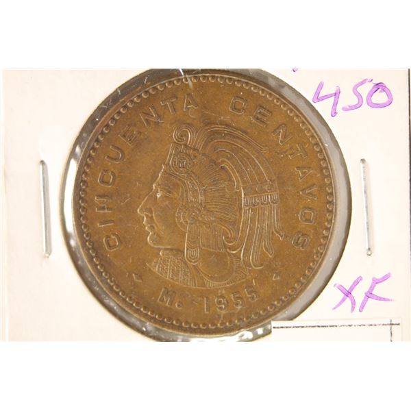 1955 MEXICO 50 CENTAVOS
