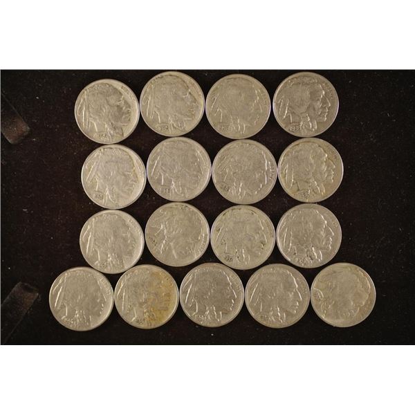 17-1930'S BUFFALO NICKELS ALL FULL DATES