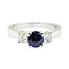 Image 2 : 1.91 ctw Blue Sapphire and Diamond Ring - 14KT White Gold