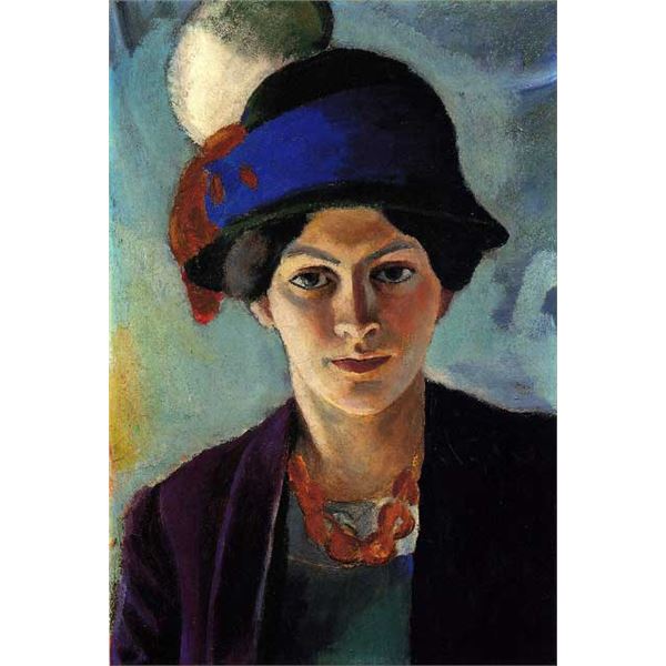 MACKE - Portrait Of The Wife Of The Artist With A Hat