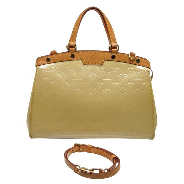 Louis Vuitton Yellow Monogram Vernis Leather Brea MM Satchel Bag