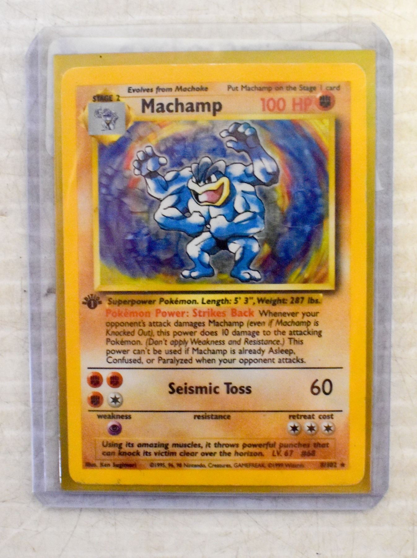 1ST EDITION HOLO BASE SET MACHAMP POKEMON