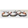 Image 1 : x3 HAND CRAFTED VARIOUS LEATHER BRACELETS, NEW